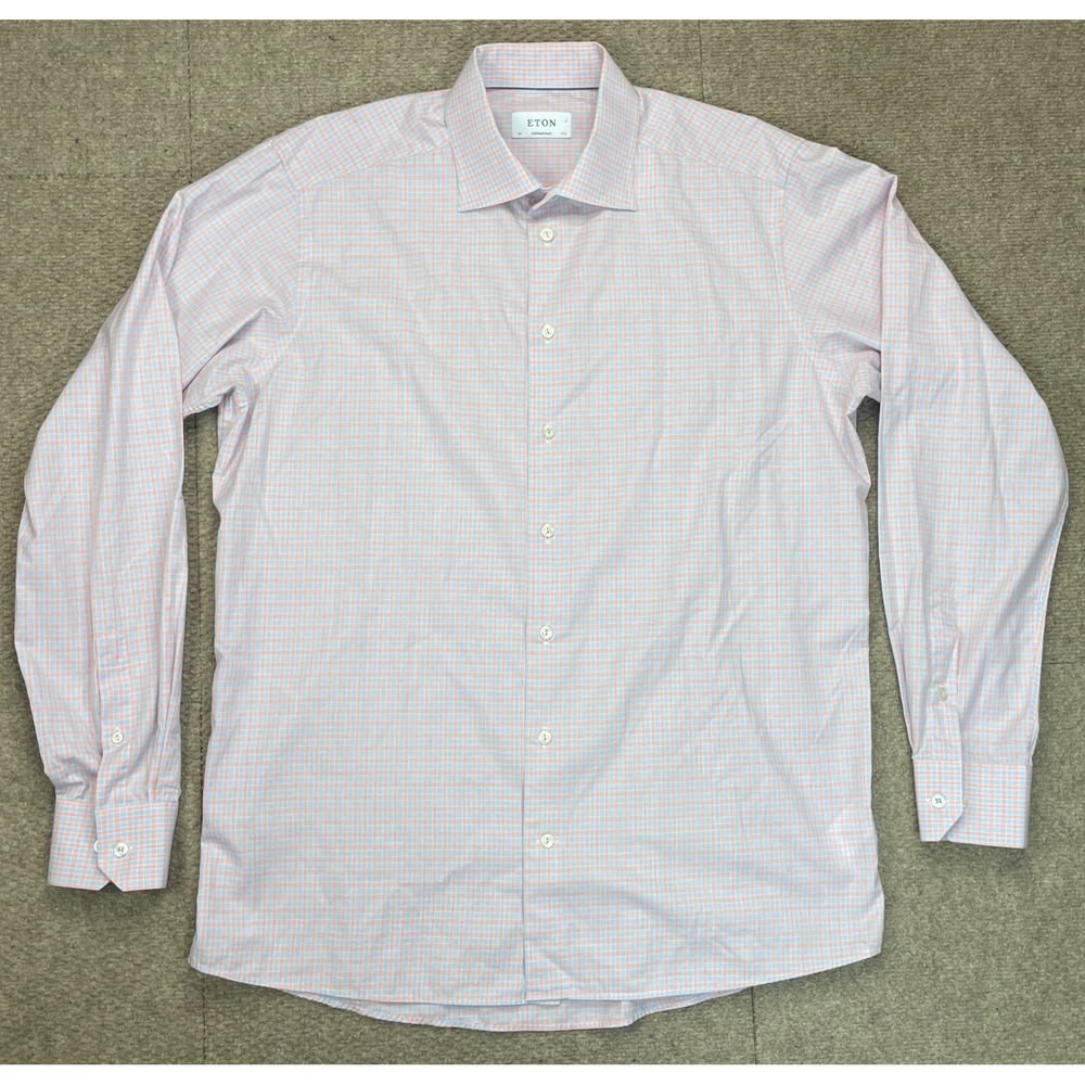 Eton Contemporary Men's Button Up Long Sleeve Dress Shirt Size 17 .5